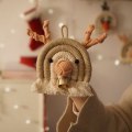 Miniatyrbillede 5 af 5: Nordisk Håndvævet Strikket Uld Makrame Gobelin Elg Væghæng Børneværelse Børneværelse Pynt Hjemindretning null - Y-002
