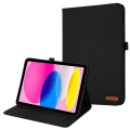 Miniatyrbillede 1 af 5: Apple iPad 10.9 2022 Foldbart etui med kortholder Tekstilstruktur - Sort Sort