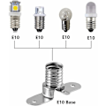 Miniatyrbillede 5 af 5: E10 LED Pærer Lamper Sokkel Base, 10 stk. Skrue Montering Pæreholdere til Hjemmeeksperiment Kredsløb Elektrisk Test Tilbehør