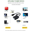Miniatyrbillede 2 af 5: HDMI-kompatibel til VGA, guldbelagt han til hun adapter til computer Stationær Bærbar PC TV Set-top Box