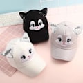 Pikkukuva 5 / 5: Barnflicka Tecknad Katt Paljetter Öron Cap Snapback-hatt för småbarn