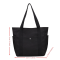 Miniatyrbild 3 av 3: Stor Kapacitet Canvas Tote Bag för Arbetsresor Bärväska College Stil Student Outfit Bok Axelväska Brown