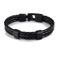 Miniatyrbillede 1 af 5: TG Stilfuldt & Komfortabelt PU-Læder Unisex Armbånd Sort