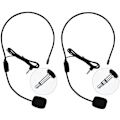 Miniatyrbilde 1 av 8: Sett med 2 headset-mikrofoner, fleksibel kablet mikrofonarm for stemmeforsterker, lærere, foredragsholdere, trenere, presentasjoner, seniorer og mer Svart Svart Svart