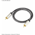 Miniatyrbilde 2 av 5: Koaksial Digital Lydkabel, HiFi 5.1 SPDIF RCA til RCA Hann til Hann, for Digital Lyd og Kompositt Videokabler (Størrelse: 1.5m)