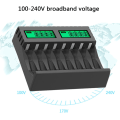 Miniatyrbillede 4 af 5: 8-plads batterilader med LCD-skærm Intelligent til AA/AAA NiCd NiMh genopladelige batterier Oplader aa aaa lader Sort