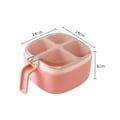 Miniatyrbild 1 av 2: 4-i-1 Kryddlåda Set med Sked och Transparent Lockfack Kryddbehållare för Kryddsalt (Rosa)