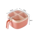 Pikkukuva 1 / 2: 4-in-1 Kryddburk Set med Sked och Transparent Lockfack Kryddbehållare för Kryddsalt (Rosa)