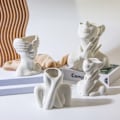 Miniatyrbillede 3 af 5: Ansigtsvase i kvindelig form Kunstvase til hjemmekontor, hjemmelavet håndværk til kvindekrop S