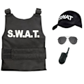Miniatyrbild 4 av 5: SWAT Skottsäker Väst & SWAT Keps Hatt Kostym Utklädnad för Barn zdq