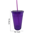 Pikkukuva 2 / 5: Kaksinkertaiset lasit oljella, muoviset lasit, Violetti