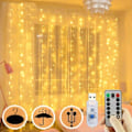 Pikkukuva 1 / 4: 300 LED-verhovalaisua, USB-ikkuna-valot, 3m x 3m, 8 tilaa, kaukosäädin