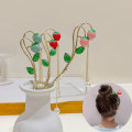 Miniatyrbillede 3 af 5: TG Jordbær Perle Tofs Hårpind Ære Legering Stick Hårdekorationer til Fødselsdag Familie Fest Ceremoni Rosa