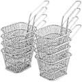 Miniatyrbilde 1 av 3: 2024, 8 stk Fritøsbasker, Fritøsbasker i Rustfritt Stål, Mini Matutstillingskurv for Dypfritert Pommes Frites, Kylling, Liten Fritøsbasker