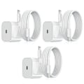Miniatyrbillede 1 af 3: Oplader til iPhone - Hurtiglader - Adapter + Kabel 20W USB-C Hvid White 3-Pack iPhone