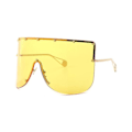 Miniatyrbillede 1 af 5: Wekity Oversized Flat Top Futuristiske Wrap Solbriller Enkelt Stykke Briller Til Kvinder Mænd Mode Skygger (FMY)
