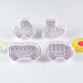 Miniatyrbillede 2 af 5: 4 stk Cykel Bil Mønster Plast Form Form