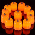 Miniatyrbilde 2 av 5: LED pumpe te-lys, oransje høye lys (12 stk, oransje)