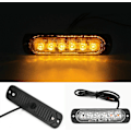 Pikkukuva 2 / 5: Hätävilkku, 8 kpl 6 LED:n keltaista vilkkuvaa lamppua, 12/24V varoitusvilkut autoon
