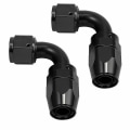 Miniatyrbilde 3 av 5: 2x An -10 An10 Slangekobling Jic 90 Grader Rask Strøm Stealth Black Slange UK Lager