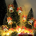 Miniatyrbillede 5 af 9: LED julelysstreng smedejern julemand snemand hjorte juletræ jule strømpe dekoration lys jul 【Warm Light】White Snowflakes 2AA battery model - 1.5m 10 lights
