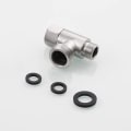 Miniatyrbillede 5 af 5: 3-vejs 3/8\" og 1/2\" 3-vejs adapter Tee-kobling Rustfrit stål 3/8\" vandledning T-kobling Børstet nikkel