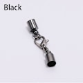 Miniatyrbillede 2 af 3: Læderrem Hummerskapslås Kroge Endestykker Smykker Armbånd Find 20 stk. Sort Black 8mm