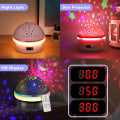 Miniatyrbilde 3 av 5: Timer Stjernelys-projektor med fjernkontroll, rotasjon og 16 farger projeksjonslampe og nattlys, julepåskefødselsdagsgaver for barn (svart)