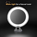 Miniatyrbillede 3 af 5: 10x Forstørrelses Makeup Spejl med LED Lys 1 Kugleled 360° Justerbart Bærbart Kosmetik Spejl til Badeværelse Rejse af DEBUNS