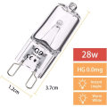 Pikkukuva 3 / 5: G9 halogeenivalaisin, 10 kpl Valo G9 halogeenivalaisin 28W 230V 370Lm 2800K (10 kpl)