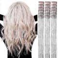 Hårglitter, Set om 18 delar Silver, Glitterförlängningar, Värmebeständiga, för Kvinnor, Flickor, Barn