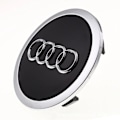 Miniatyrbillede 4 af 5: Centerdæksler til AUDI 60mm 4-pak Sort med forkromet kant Black with chromed edge