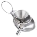 Trattset i rostfritt stål för köket, 3-pack små trattar för flaskor och burkar, smal hals, silver