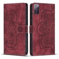 Mandala Embossed Retro Frosted Leather Phone Case Red Red_yux Red For Samsung Galaxy S20 FE