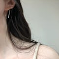 Pikkukuva 3 / 5: Läpivienti-korvakorut Sterling Silver Wire Open Hoops Threader korvakorut
