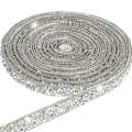 Pikkukuva 2 / 5: 4 rullaa Silverharts Rhinestone Band, Itsekiintopinta, Kristallirullanauha, Glitter Harts Timantti Vyö, Bling Kiiltävä Timantti, 10mm