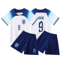 Miniatyrbilde 1 av 2: Fotballdraktsett for barn, baby, barn, barnekler, trøye med trykk, grunnskole, student, fotballtrening, klasse, laguniform, barnehage, 23 England Hjemme 9 Size 18 (100-110cm) 23 England Home 9