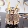 Miniatyrbillede 4 af 5: Elegant Organizer til skrivebordspenne, blyanter, makeupbørster, opbevaringsholder, skrivebordsdekorationer til soveværelset, sølv