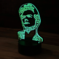 Miniatyrbilde 5 av 5: 3D Harry Styles skrivebordslampe - 7 farger LED-lampesokkel med USB-berøringskontroll Roterende bleking eller rask fargemodus.