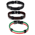 Miniatyrbillede 4 af 5: TG Stilfuldt & Komfortabelt PU-Læder Unisex Armbånd Sort