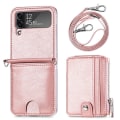 Miniatyrbillede 3 af 5: TG Samsung Galaxy Z Flip 3 - Praktisk Hylster med Kortlomme Roséguld
