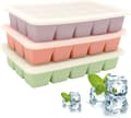 3 Pcs Silicone Ice Cube Trays, Square Ice Cube Tray with Lid, Reusable Ice Cube Molds for DIY Cold Drinks. (Small Ice Cubes, Quantity, 15)
