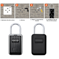Miniatyrbilde 4 av 4: Nøkkelboks veggsafe nøkkelsafe garasjer 4-sifret kode safe med stativ