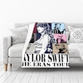 Miniatyrbillede 3 af 5: Blødt og varmt Taylor Swift \"The Eras Tour\" tæppe til soveværelse, sofa, festdekoration[DB]