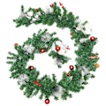 Miniatyrbillede 3 af 7: vidaXL Julekrans med LED-lys grøn 2,7 m PVC Green Grön