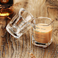 Miniatyrbild 3 av 5: 2 st mätglas 2 uns/60 ml mini flytande glas hög espresso förtjockad glaskopp med svart linje