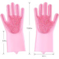 Miniatyrbild 4 av 4: Diskhanskar, Rengöringssilikon Diskhanskar, Silikonhandskar, Magic Gloves Rosa