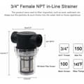 Miniatyrbillede 2 af 5: 3/4\" Vandpumpefilter med 100 Mesh Rustfrit Stål Skærm, Inline Filter, Havevandingsfilter..DEBUNS