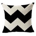 Miniatyrbilde 4 av 4: Fyrkantede dekorative puter Putesett Bomullslin Bomull & Beige Striper Moderne Geometri Trykk Hjemmeputer 18 X 18 tommer, 4-pakning (Stripe -1)
