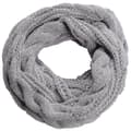 Damstickad Infinity Scarf Cirkel Loop Varm Mode Tjock Ribbad Halsduk Grå-yux